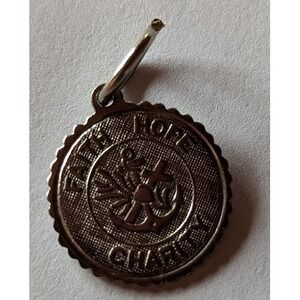 Vintage Sterling Silver Charm ONLY for a Charm Bracelet Faith Hope Charity